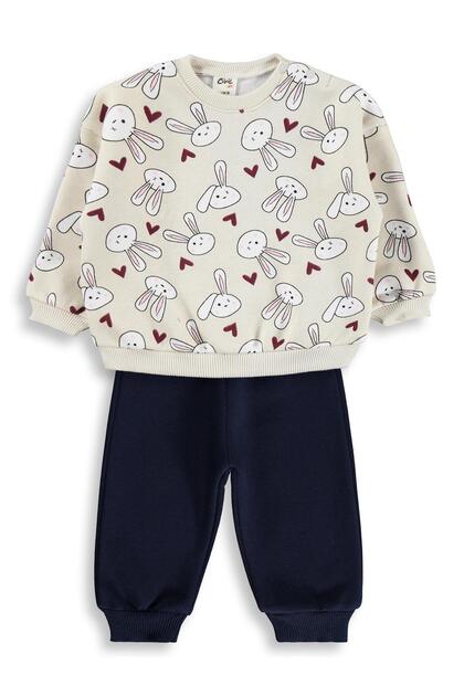 Heart Rabbit Empirme 6-18 Months Set - Ecru