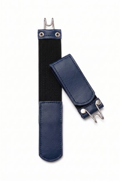 Navy Blue Metal Hook Buckle-Free Elastic Waist Belt 2-Pack