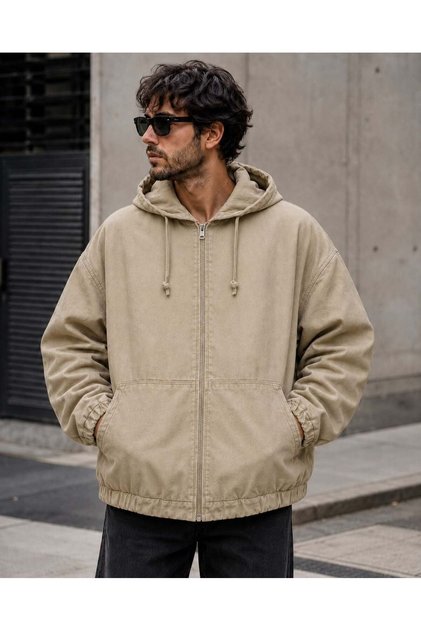 Men's Hooded Coat with Fur Lining
