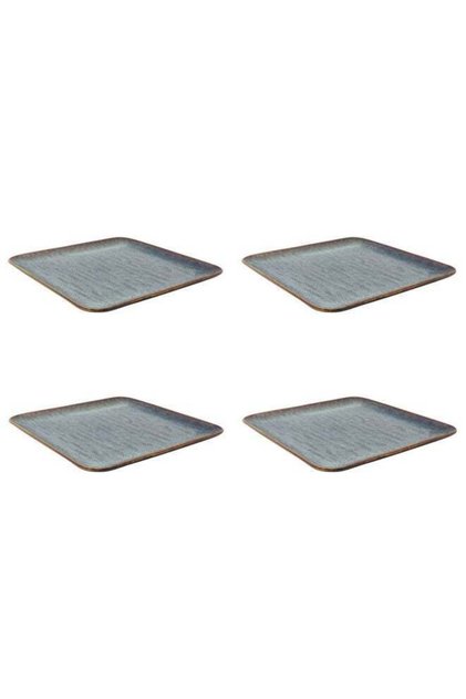 4-Piece Porcelain Square Dinner Plate Set 9 Inch