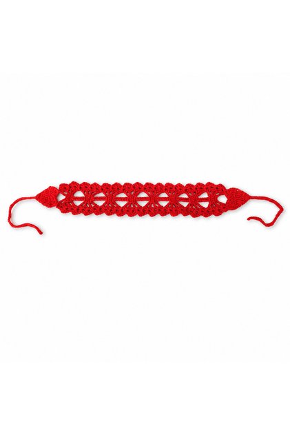 Crochet Hairband Handmade Tie up Knitted Women's Hair Accessory