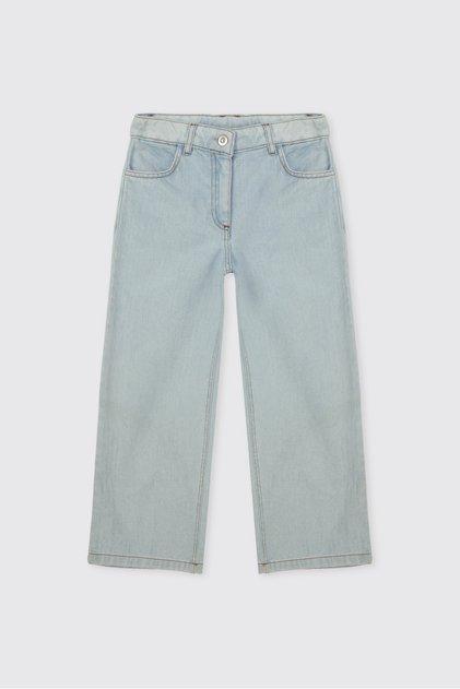 Girl's Blue Jeans with Adjustable Elastic Waist