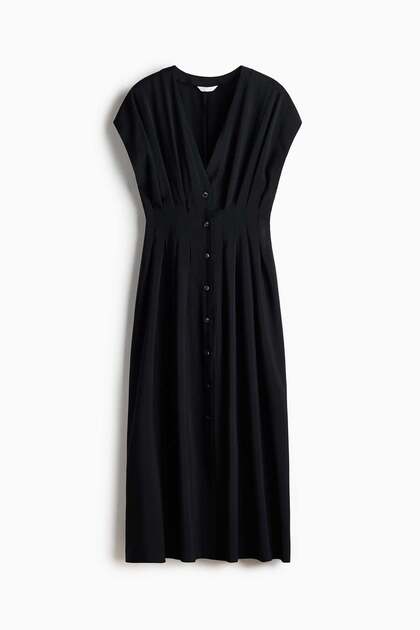 Button-front midi dress