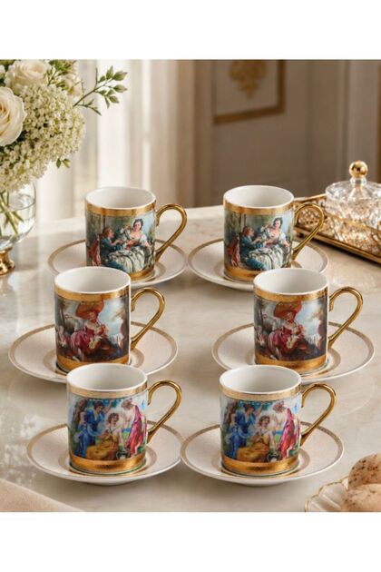 Markız Couple Romeo Juliet 6 Kişilik Fincan Takımı 100 ml