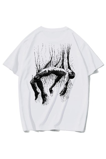 Unisex Oversize Silent Fall T-Shirt White
