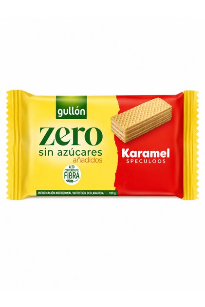 Napolitana Zero cu crema aroma Caramel, Speculoos, fara zahar adaugat, 63 g