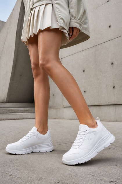 SY-6858 Beyaz Kadın Günlük Sneaker Comfort Casual Anatomik Spor Ayakkabı