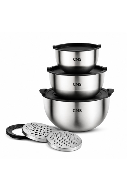CMS 9 Parça Rendeli Karıştırma ve Saklama Kabı Altunay Model ( 16-20-24 cm )