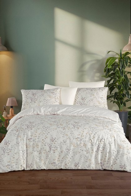 Dream Cotton Mirella Beige 100% Cotton Poplin Double Duvet Cover Set