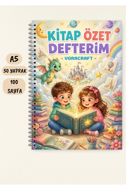 Children's Book Summary Notebook A5 50 Sheets 100 Pages Wire Spiral Kt00004