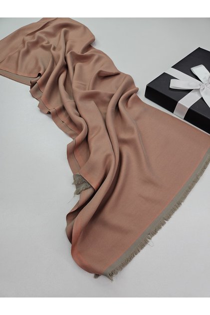 Double-Sided Cashmere Textured Tapestry Woven Shawl 70 X 190 cm Double Color Cotton