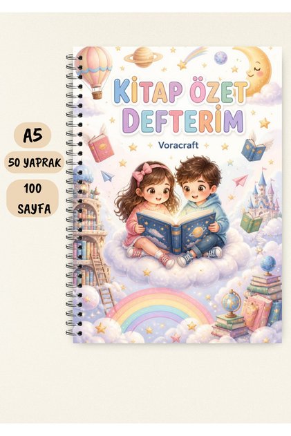 Children's Book Summary Notebook A5 50 Sheets 100 Pages Wire Spiral Kt00006