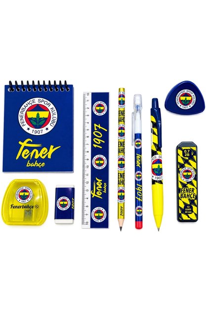9 Parça Kırtasiye Seti Lisanslı Not Defteri ve Kalem Silgi Seti