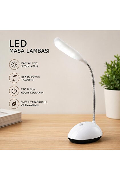 Mini Katlanabilir LED Masa Lambası – Esnek Boyunlu, Pilli, Taşınabilir
