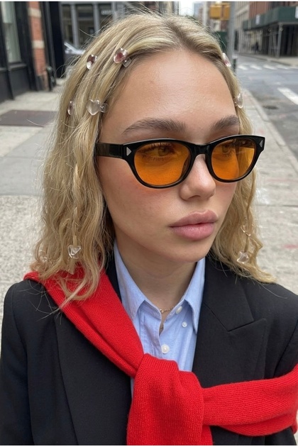 Larissa Black Orange Ultra Light Women's Sunglasses with Uv400 Filter