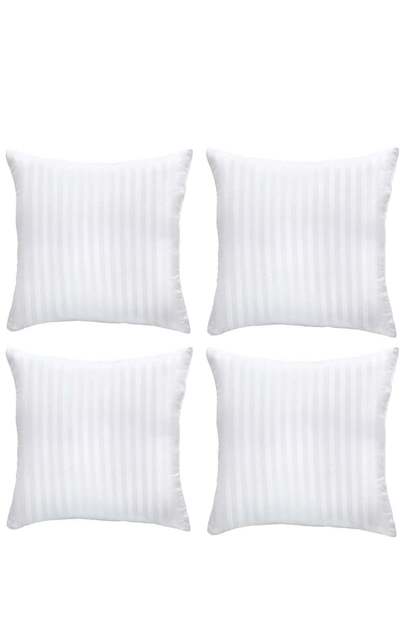 4-Piece Solid Pattern Decorative Stripe Pillow 45x45cm 2 Piece Pack of 4