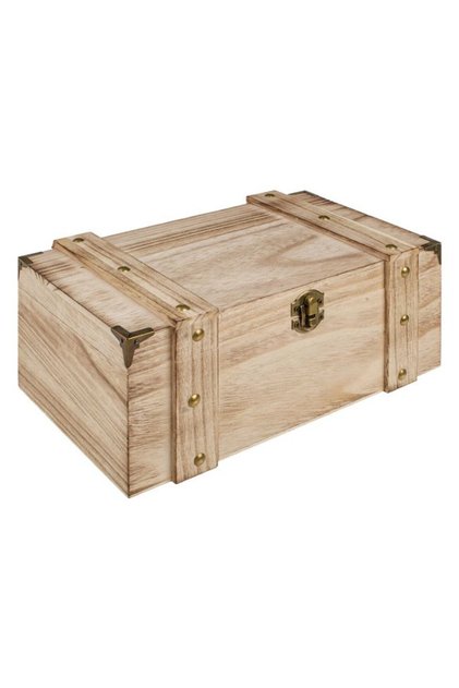 Cufar Decorativ din Lemn de Culoare Naturala 26x16.5x11cm