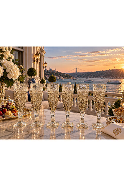 Begonya 6'lı Ayaklı Kahve Yanı Bardağı - Füme