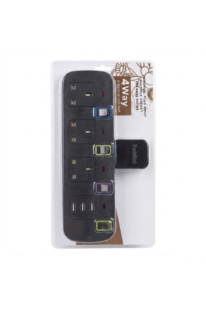 Electrical Outlet with Tam-In Switch - 3-Gang Wall Socket with 2 USB Ports