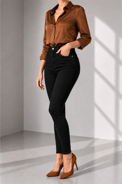 Alina Black Skinny Fit Stretchy Lycra Denim Jean Jeans