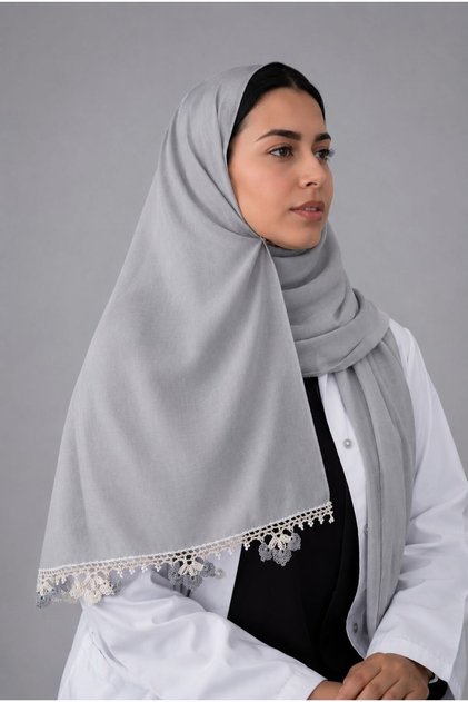 طرحة بوال بقماش ياباني شغل يدوي تطريز كروشيه المقاس : 60 * 190