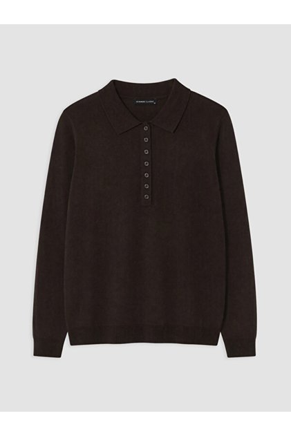 Polo Collar Women's Knitwear Sweater