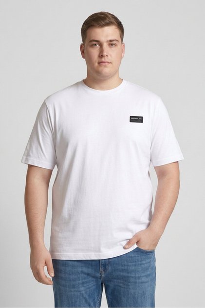 Men Crew Neck Short Sleeve Brand Logo T-Shirt, White