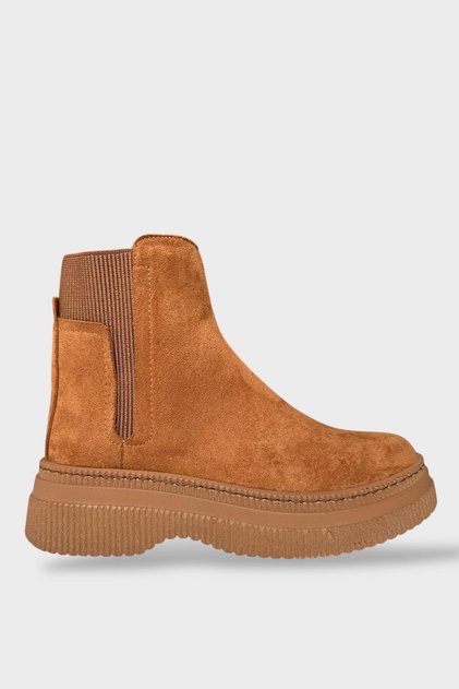 Suede Women's Boots with Side Elastic Taba