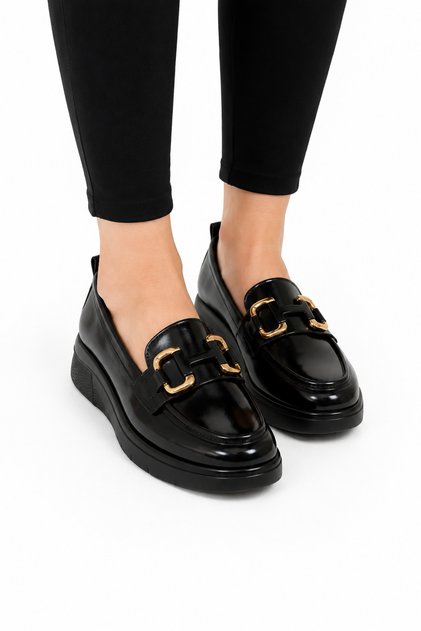 Orthopedic Buckle Women's Casual Shoes Black