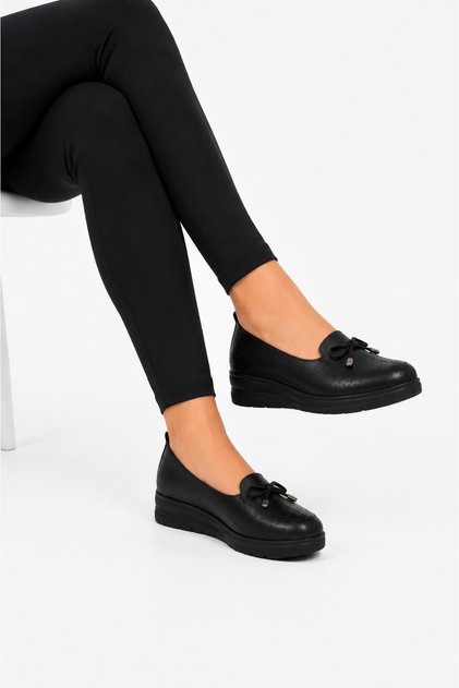 Orthopedic Bowknot Breathable Comfortable Women's Casual Shoes Black