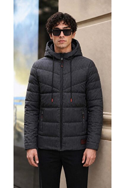 Men's Fur-Lined Inflatable Coat