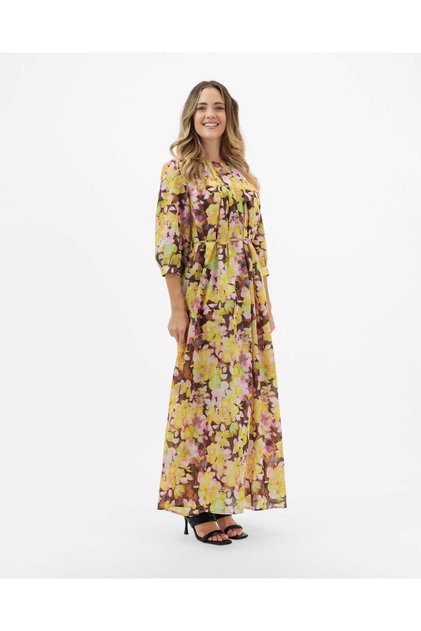 Forsythia - Painterly Floral Midi Dress