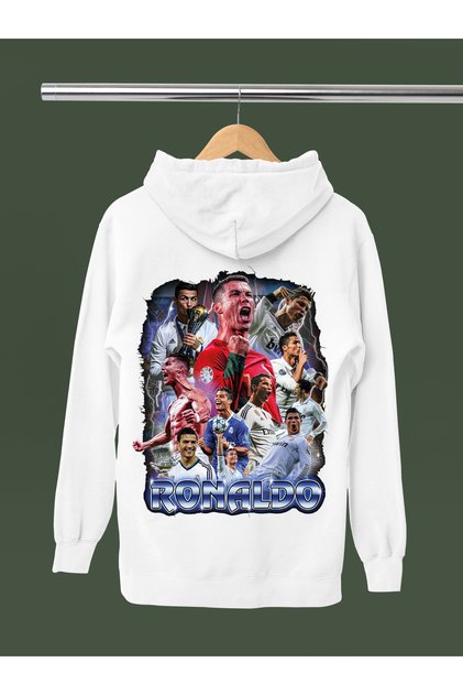 Christiano Ronaldo Printed Cotton Long Sleeved 3-Yarn Hooded Sweatshirt