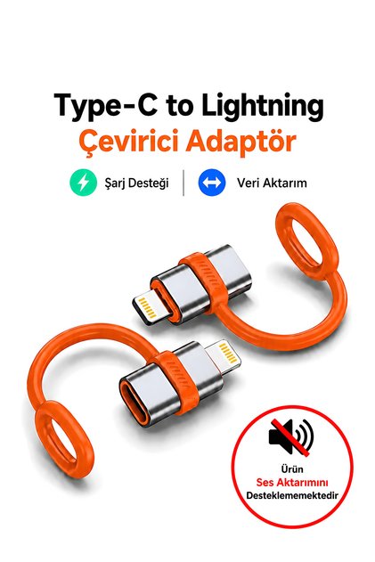 Type-C to Lightning Adaptör Hızlı Şarj ve Veri Aktarım Uyumlu Taşınabilir Dönüştürücü