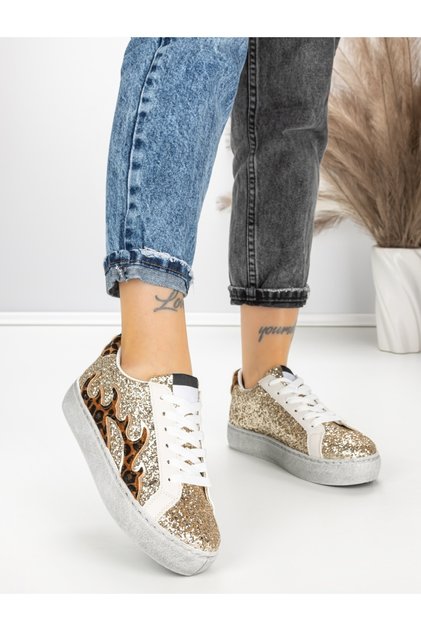 Sneakers dama aurii din piele ecologica Valencia