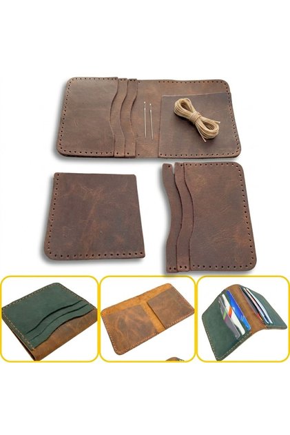 DIY Koza Leather Wallet Making Set, DIY Handmade Horizontal Men's Wallet Card Holder Kit