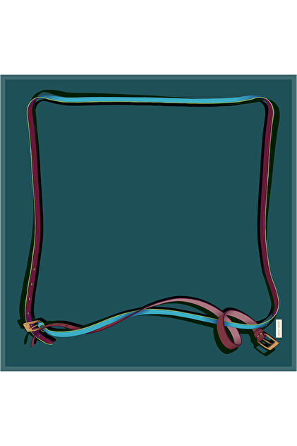 Green 90X90 Silk Crepe Satin Scarf