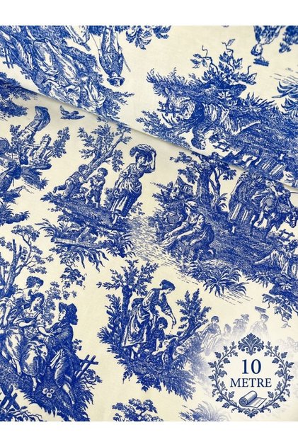 Panama Linen Width 180 cm French Country Pattern Duck Cloth Fabric Liquid Repellent