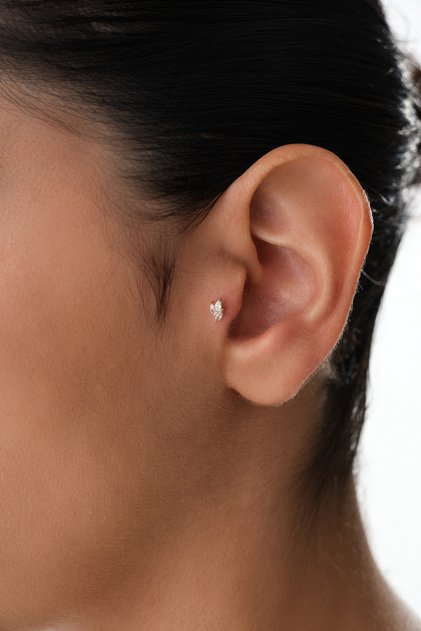14 Ayar Altın Üçlü Markiz Tragus