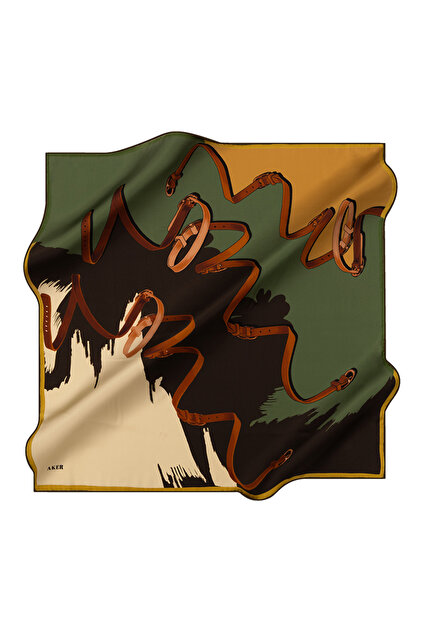 Green 90X90 Silk Twill Scarf