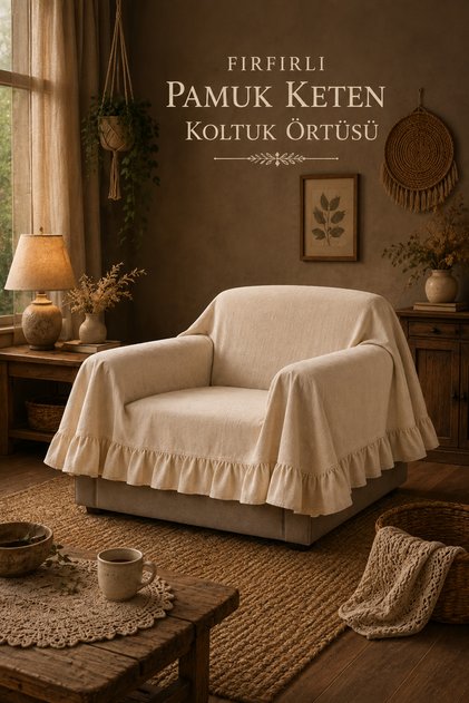 Firfrili Cotton Linen Sofa Cover Bohemia Style, 180X180 Cm, Single Seat Sofa Cover