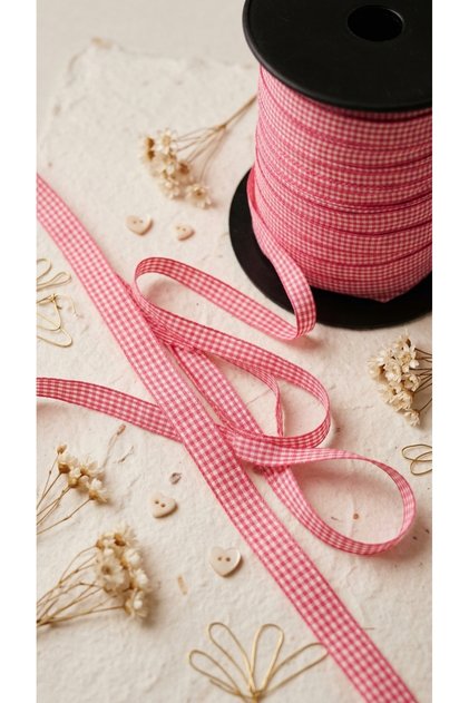 French Plaid Ribbon 25 Meters, 10mm / 63 Ref