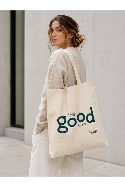 The Good Life Printed Cloth Bag – Natural Tote Bag