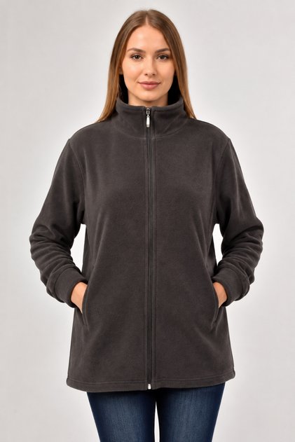 Zippered Pocket Fleece Coat
