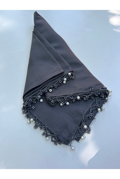 Handmade Pearl and Sand Bead Embroidered Handcrafted Writing Cloth Yemeni 100X100 cm