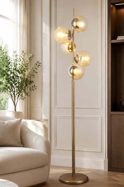 Modena 5 li Eskitme Lambader Bal Camlı Modern Oturma Odası ,Yatak Odası , Salon Lambader