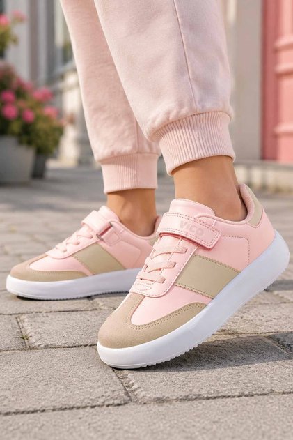Girls' Powder Sports Shoes Velcro Casual Sneaker School Shoes