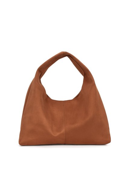 Tan Suede Women's Shopper Shoulder Bag – Soft Form Vintage Model