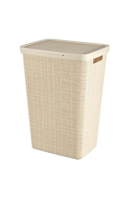 Cos rufe, Curver, 2 compartimente, capac, bej, 58 L, 43x34x60 cm