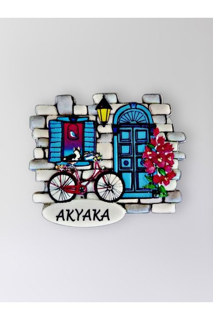AKYAKA Polyester Kabartmalı Magnet 7x6,5cm Şehir Magneti Dekoratif Hediyelik Buzdolabı Süsü(kod:184